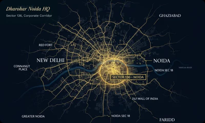 Map showing Dharohar Land Corporation Noida headquarters location
